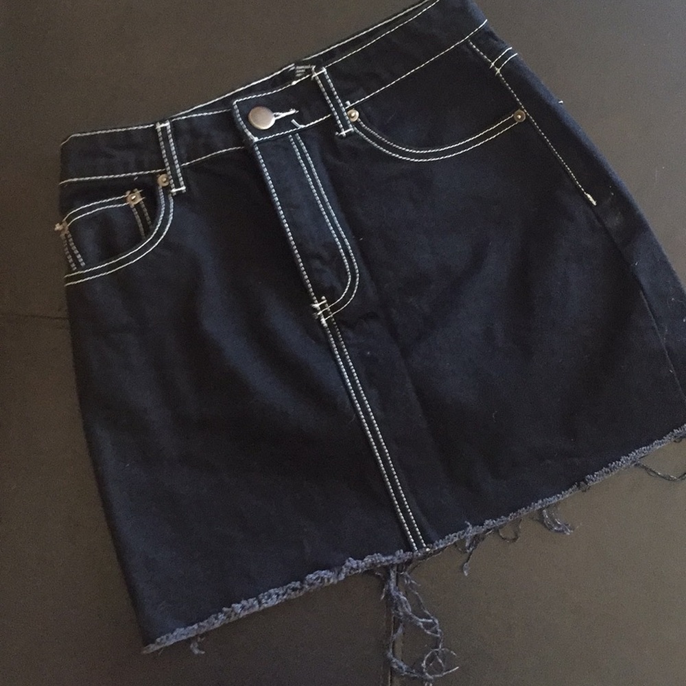 Black Denim Skirt